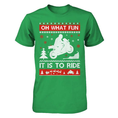 Motorbike Sweater Christmas Oh What Fun It Is To Ride-T-Shirt & Hoodie-Premium T-Shirt-Kelly Green