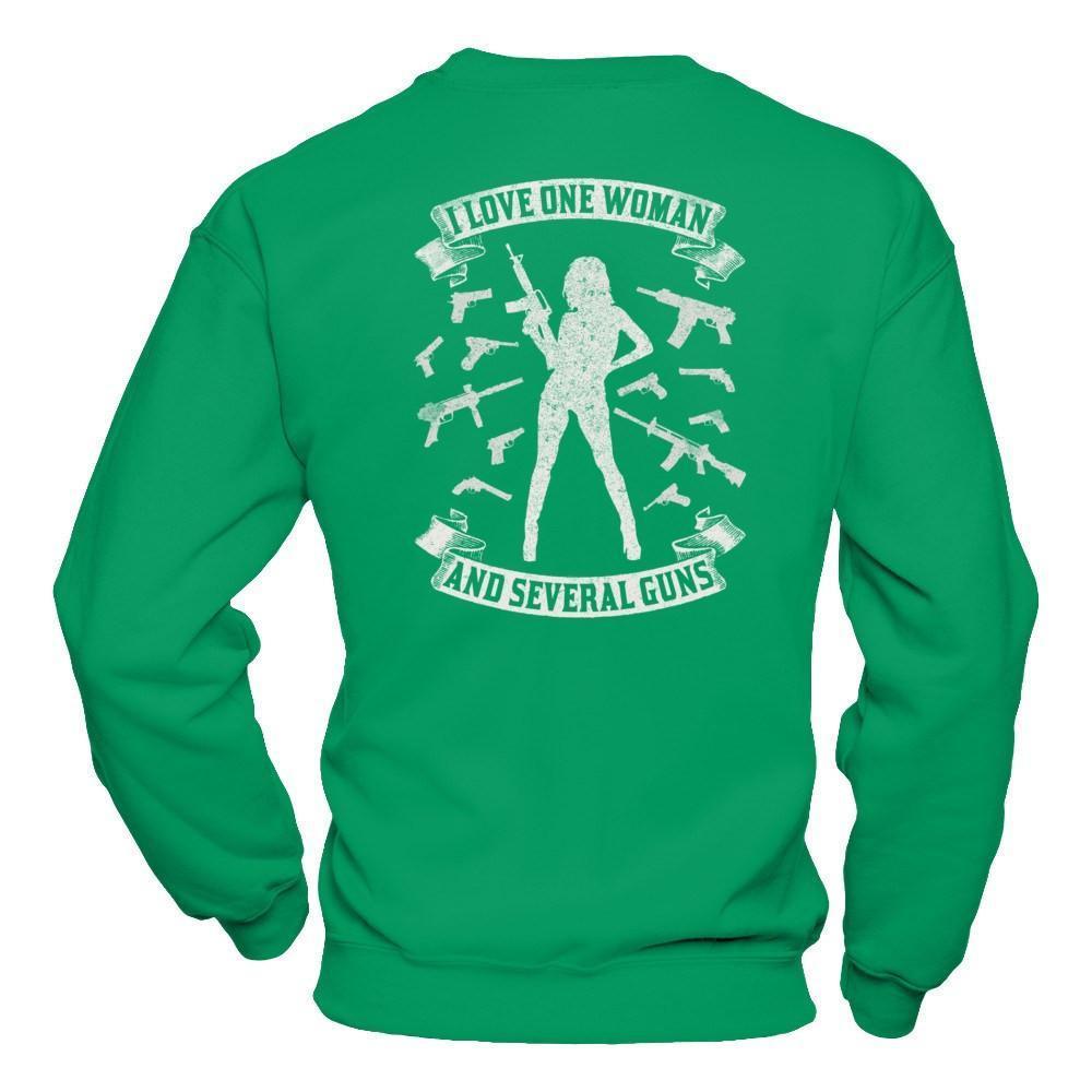 I Love One Woman And Several Guns-T-Shirt & Hoodie-Crewneck Sweatshirt-Irish Green