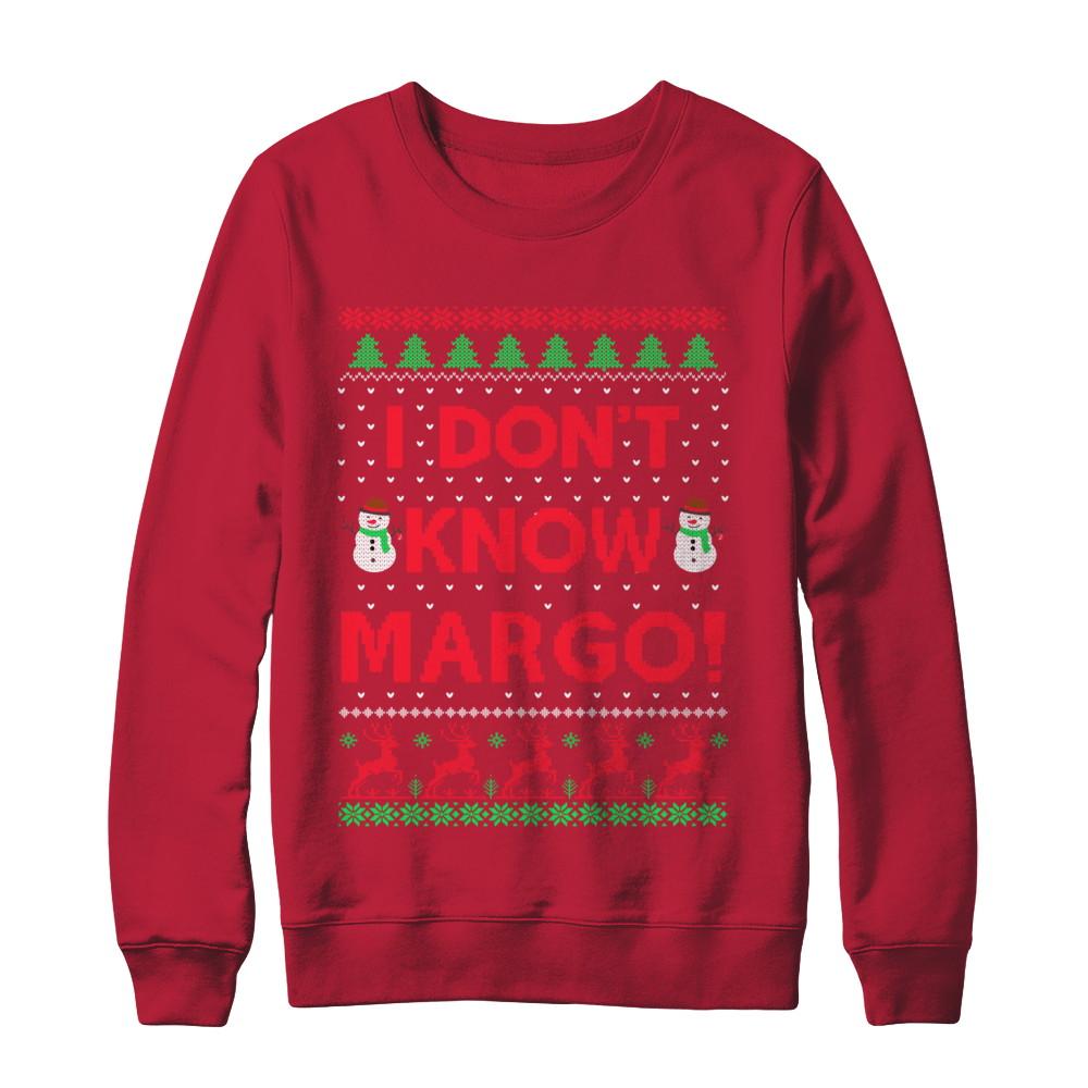 I Don't Know Margo Christmas Ugly Sweater-T-Shirt & Sweatshirt-Crewneck Sweatshirt-Red