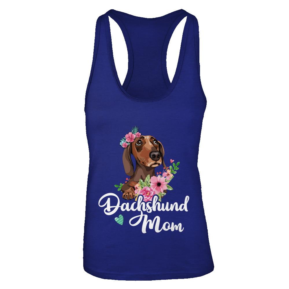Dachshund Mom Funny Dog Mom Gift Idea-T-Shirt & Tank Top-Women's Ideal Racerback Tank-Royal