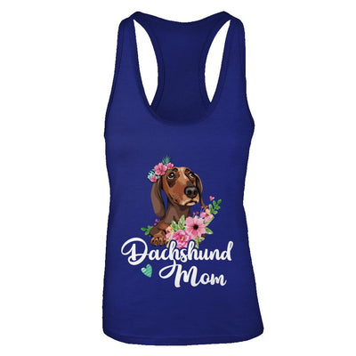 Dachshund Mom Funny Dog Mom Gift Idea-T-Shirt & Tank Top-Women's Ideal Racerback Tank-Royal
