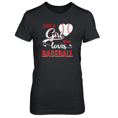 Just A Girl Who Loves Baseball-T-Shirt & Tank Top-Women's T-Shirt-Black