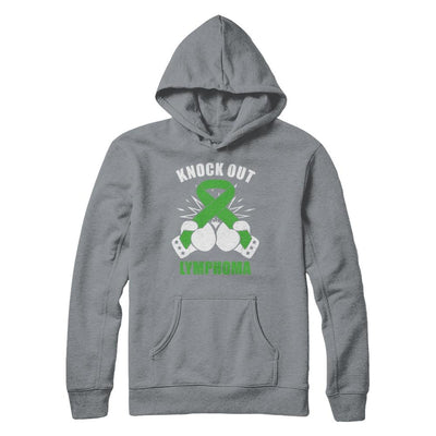 Boxing knock out Lymphoma Awareness Support-T-Shirt & Hoodie-Pullover Hoodie-Light Steel