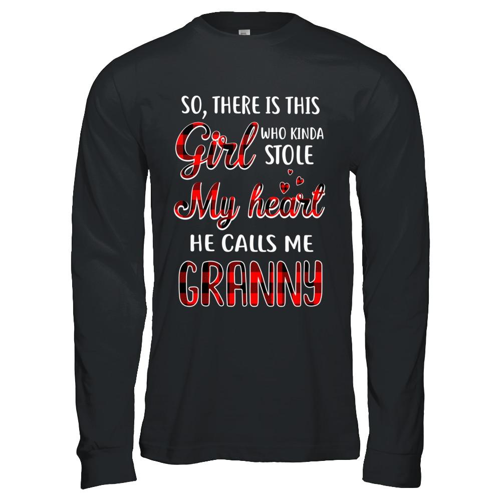 This Girl Who Kinda Stole My Heart He Calls Me Granny-T-Shirt & Hoodie-Long Sleeve T-Shirt-Black