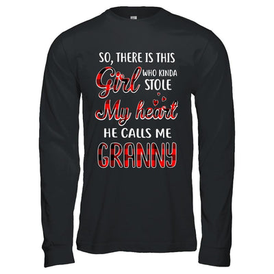This Girl Who Kinda Stole My Heart He Calls Me Granny-T-Shirt & Hoodie-Long Sleeve T-Shirt-Black