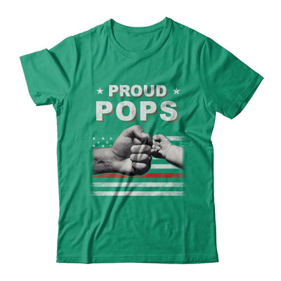 Proud Pops Fireman Firefighter Thin Red Line Flag Fathers Day-T-Shirt & Hoodie-Classic T-Shirt-Kelly Green