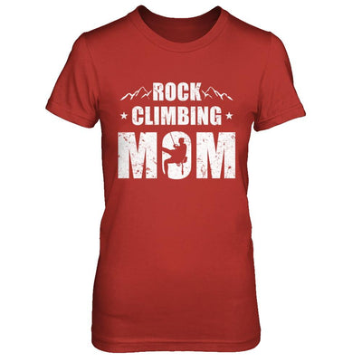 Rock Climbing Mom Distressed Mountain Climber Mothers Day-T-Shirt & Hoodie-Women's T-Shirt-Red