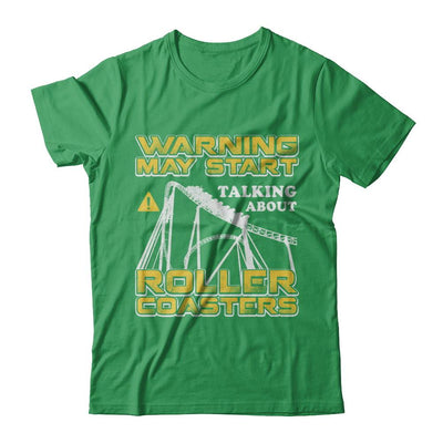 Warning May Start Talking About Roller Coasters-T-Shirt & Hoodie-Premium T-Shirt-Kelly Green