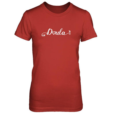 Doula Heart For Birth Baby Born Postpartum-T-Shirt & Tank Top-Women's T-Shirt-Red