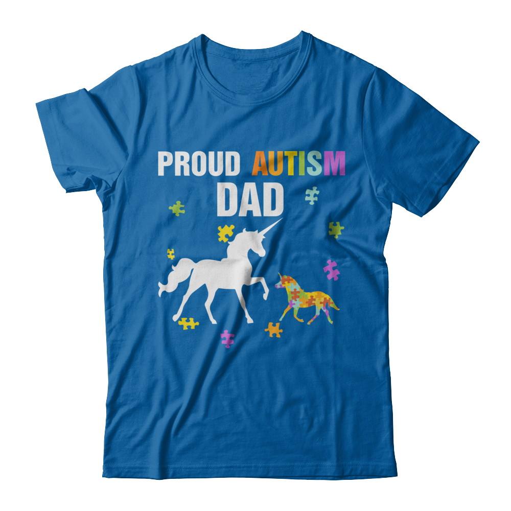Proud Autism Dad Unicorn Autism Awareness-T-Shirt & Hoodie-