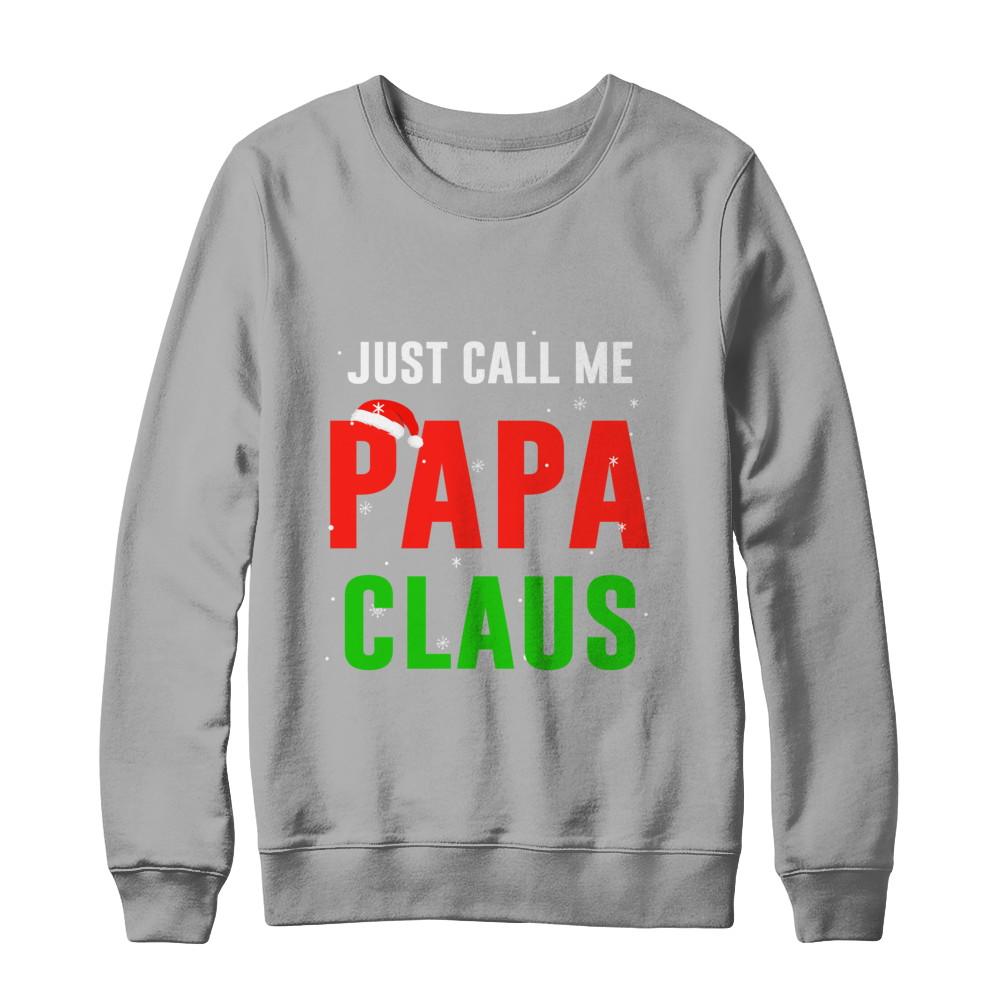 Santa Papa Claus Matching Family Christmas Pajamas-T-Shirt & Sweatshirt-Crewneck Sweatshirt-Light Steel