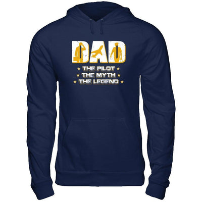 Dad The Pilot The Myth The Legend-T-Shirt & Hoodie-Pullover Hoodie-Navy