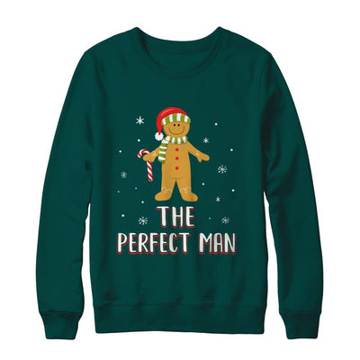 The Perfect Man Gingerbread Funny Pajama Christmas-T-Shirt & Sweatshirt-Crewneck Sweatshirt-Deep Forest