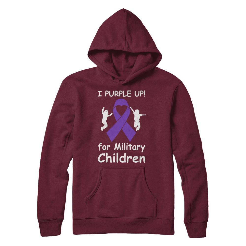 I Purple Up For Month Of The Military Child-T-Shirt & Hoodie-Pullover Hoodie-Maroon