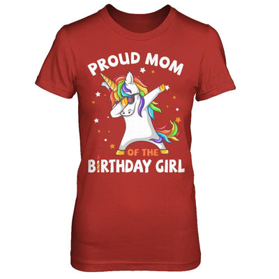 Proud Mom Of The Birthday Girl Unicorn Mothers Day-T-Shirt & Hoodie-Women's T-Shirt-Red