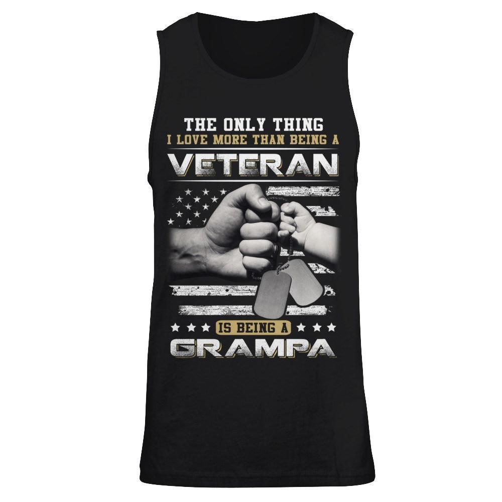 I Love More Than Being A Veteran Is Being A Grampa-T-Shirt & Hoodie-Unisex Tank-Black