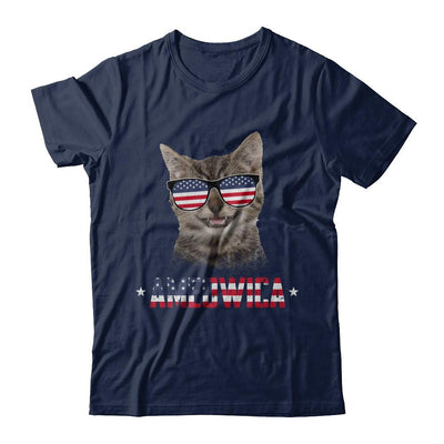 Ameowica 4Th Of July Party Meow Cat American Flag-T-Shirt & Hoodie-Classic T-Shirt-Navy