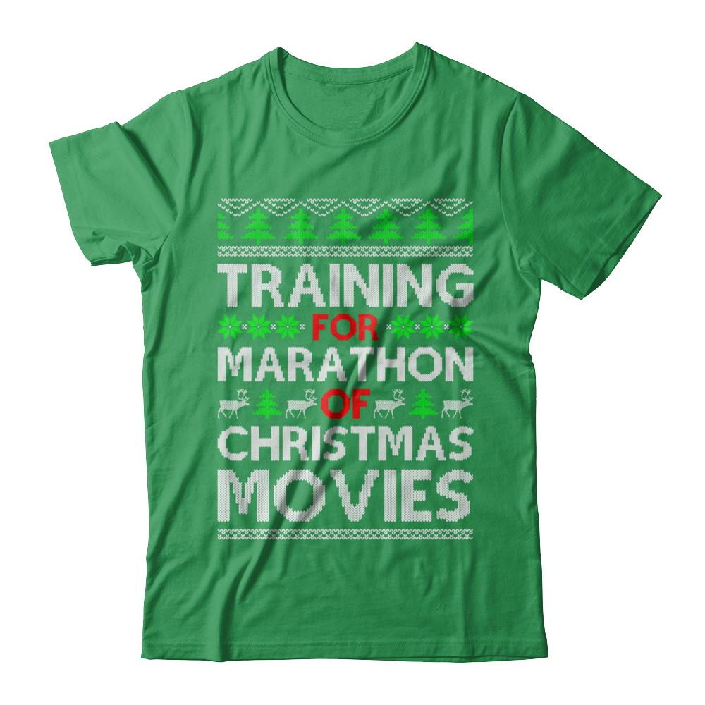 Training For A Marathon Of Christmas Movies-T-Shirt & Sweatshirt-Premium T-Shirt-Kelly Green