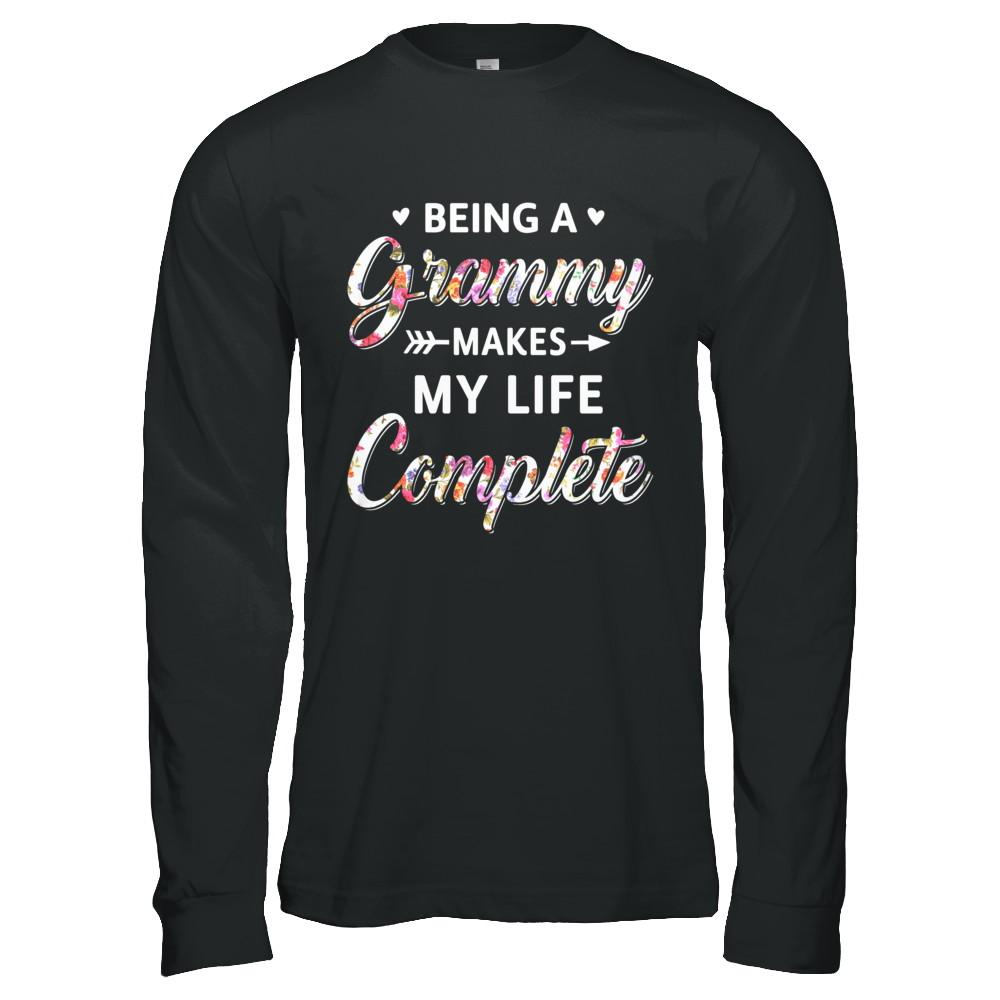 Being A Grammy Makes My Life Complete Mothers Day-T-Shirt & Hoodie-Long Sleeve T-Shirt-Black