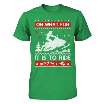 Snowmobile Sweater Christmas Oh What Fun It Is To Ride-T-Shirt & Hoodie-Premium T-Shirt-Kelly Green
