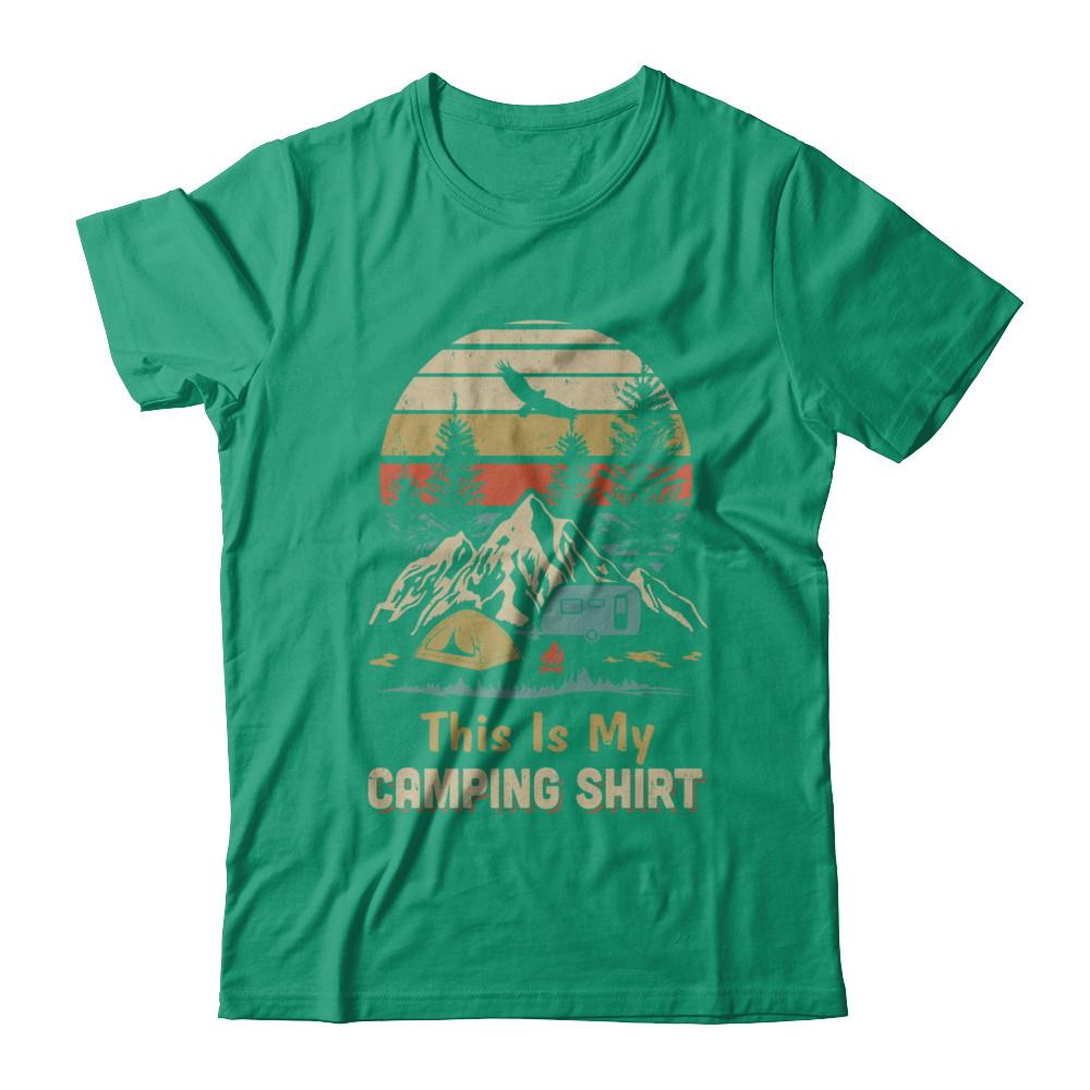 Vintage Papa Grandma Dad Mom This Is My Camping-T-Shirt & Hoodie-Classic T-Shirt-Kelly Green