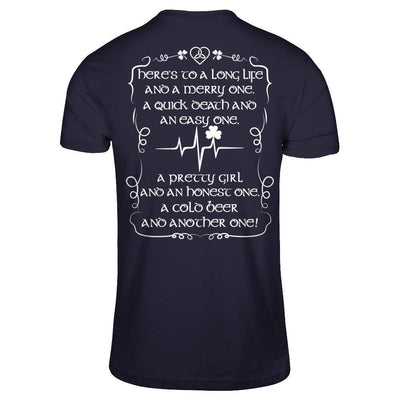 Here's To A Long Life And A Merry One A Quick Death-T-Shirt & Hoodie-Premium T-Shirt-Midnight Navy
