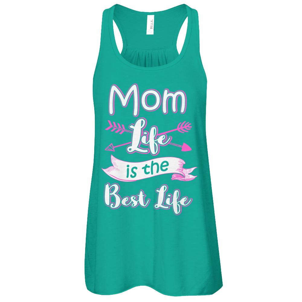 Mom Life Is The Best Life-T-Shirt & Tank Top-Women's Flowy Racerback Tank-Kelly