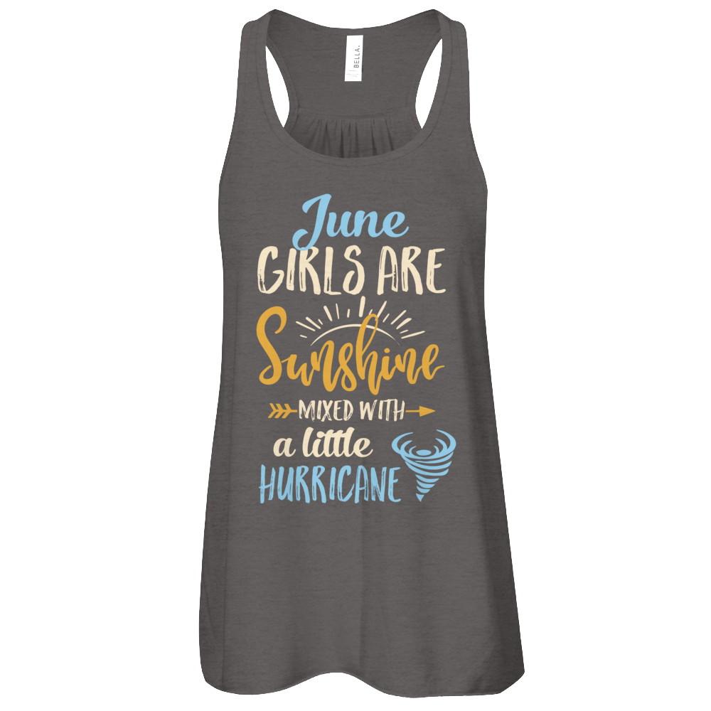 June Girls Birthday Sunshine Mixed Little Hurricane-T-Shirt & Tank Top-