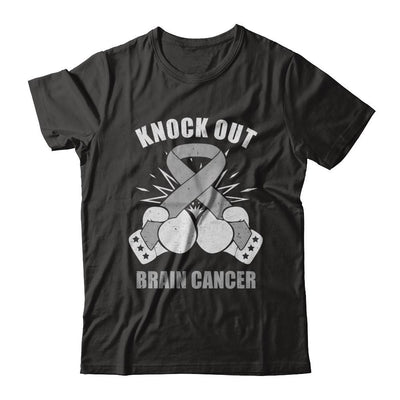Boxing Knock Out Brain Cancer Awareness Support-T-Shirt & Hoodie-Classic T-Shirt-Black