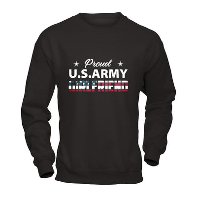 Proud Us Army Girlfriend-T-Shirt & Hoodie-Crewneck Sweatshirt-Black