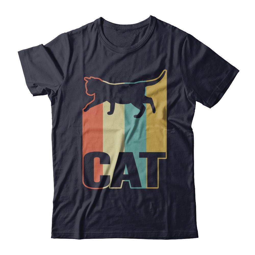 Classic Vintage Retro Style Cat-T-Shirt & Hoodie-Premium T-Shirt-Midnight Navy