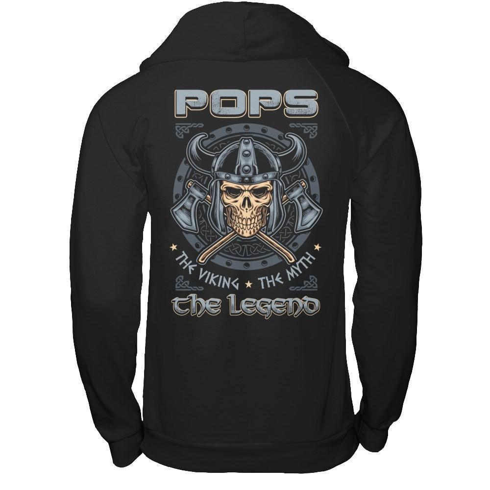 Pops The Viking The Myth The Legend-T-Shirt & Hoodie-Pullover Hoodie-Black