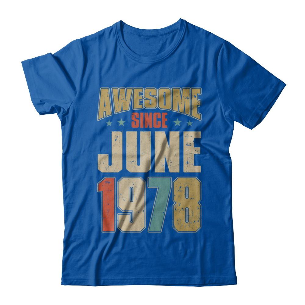 Vintage Retro Awesome Since June 1978 43th Birthday-T-Shirt & Hoodie-Premium T-Shirt-Royal