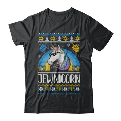 Jewnicorn Funny Jewish Unicorn Hanukkah Chanukah Sweater-T-Shirt & Sweatshirt-Classic T-Shirt-Black