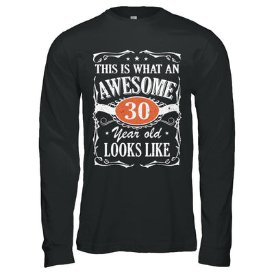Vintage This Is What An Awesome 30 Year Old 1991 Birthday-T-Shirt & Hoodie-Long Sleeve T-Shirt-Black