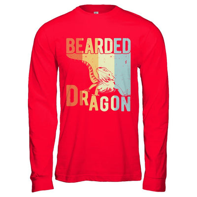 Vintage Retro Bearded Dragon-T-Shirt & Hoodie-Long Sleeve T-Shirt-Red