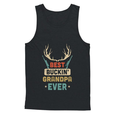 Vintage Best Buckin' Grandpa Ever Deer Hunting-T-Shirt & Hoodie-Unisex Tank-Black