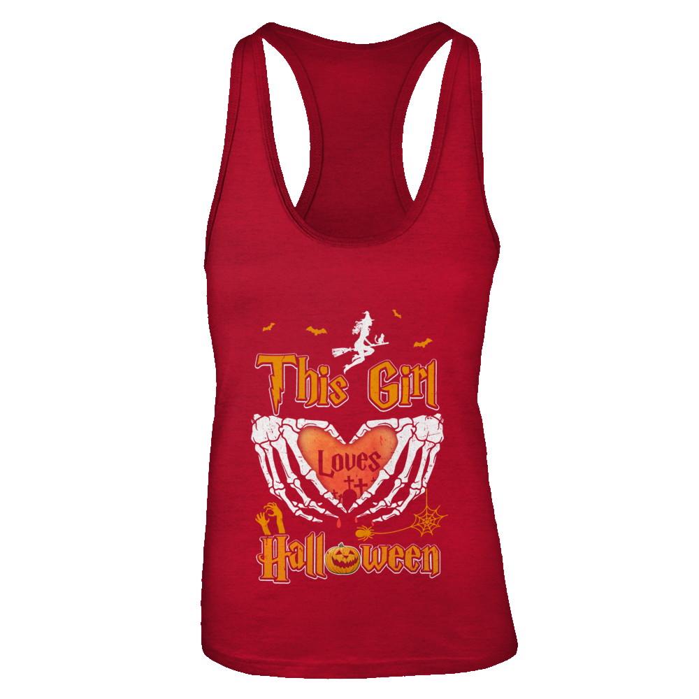 This Girl Loves Halloween-T-Shirt & Tank Top-Women's Ideal Racerback Tank-Red