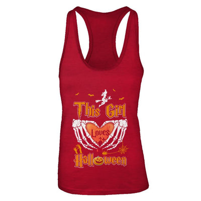 This Girl Loves Halloween-T-Shirt & Tank Top-Women's Ideal Racerback Tank-Red
