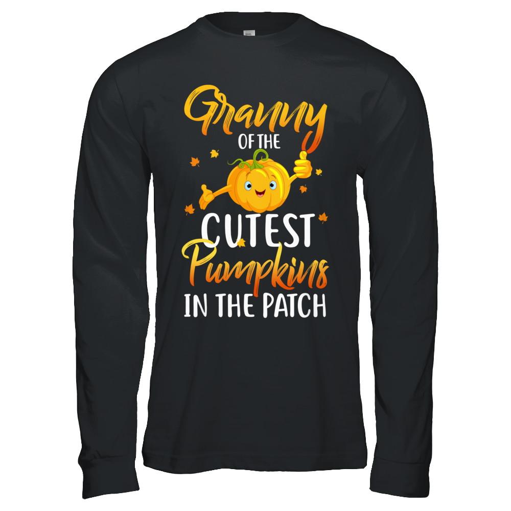 Halloween Granny Of Cutest Pumpkins In The Patch-T-Shirt & Hoodie-Long Sleeve T-Shirt-Black