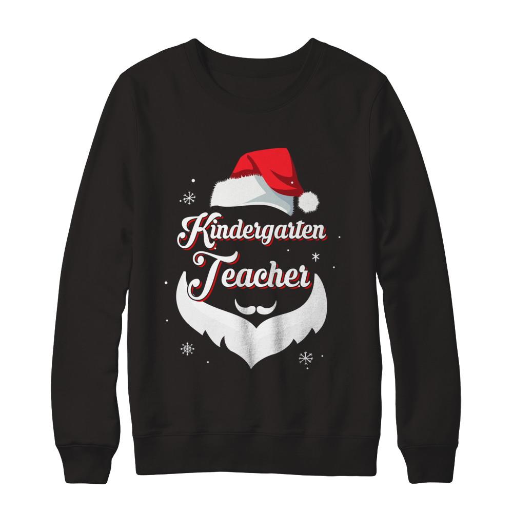 Kindergarten Teacher Claus Matching Christmas Santa-T-Shirt & Sweatshirt-Crewneck Sweatshirt-Black