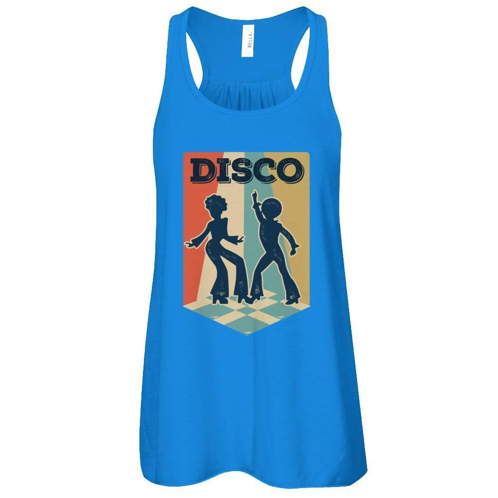Classic Vintage Retro Style Disco Music-T-Shirt & Tank Top-Women's Flowy Racerback Tank-True Royal