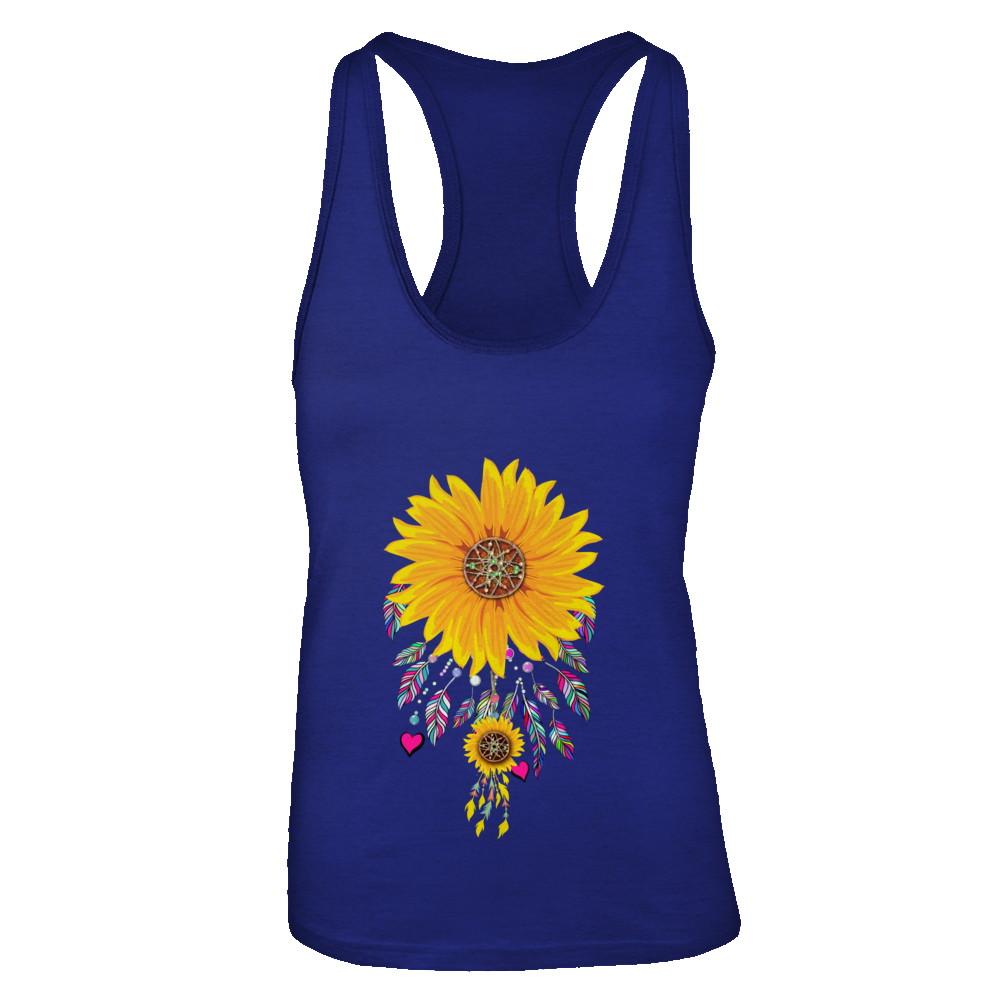 Native Dream Catcher Sunflower-T-Shirt & Tank Top-Women's Ideal Racerback Tank-Royal