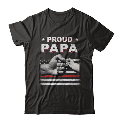 Proud Papa Fireman Firefighter Thin Red Line Flag Fathers Day-T-Shirt & Hoodie-Classic T-Shirt-Black