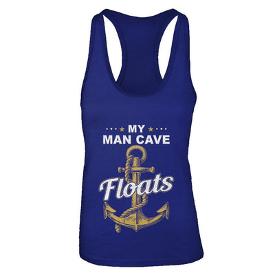 My Man Cave Floats Boat Wife's Sailor-T-Shirt & Tank Top-Women's Ideal Racerback Tank-Royal