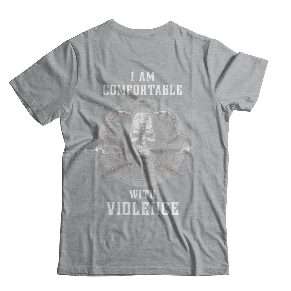 I Am Comfortable With Violence Valhalla Viking-T-Shirt & Hoodie-Classic T-Shirt-Sport Grey