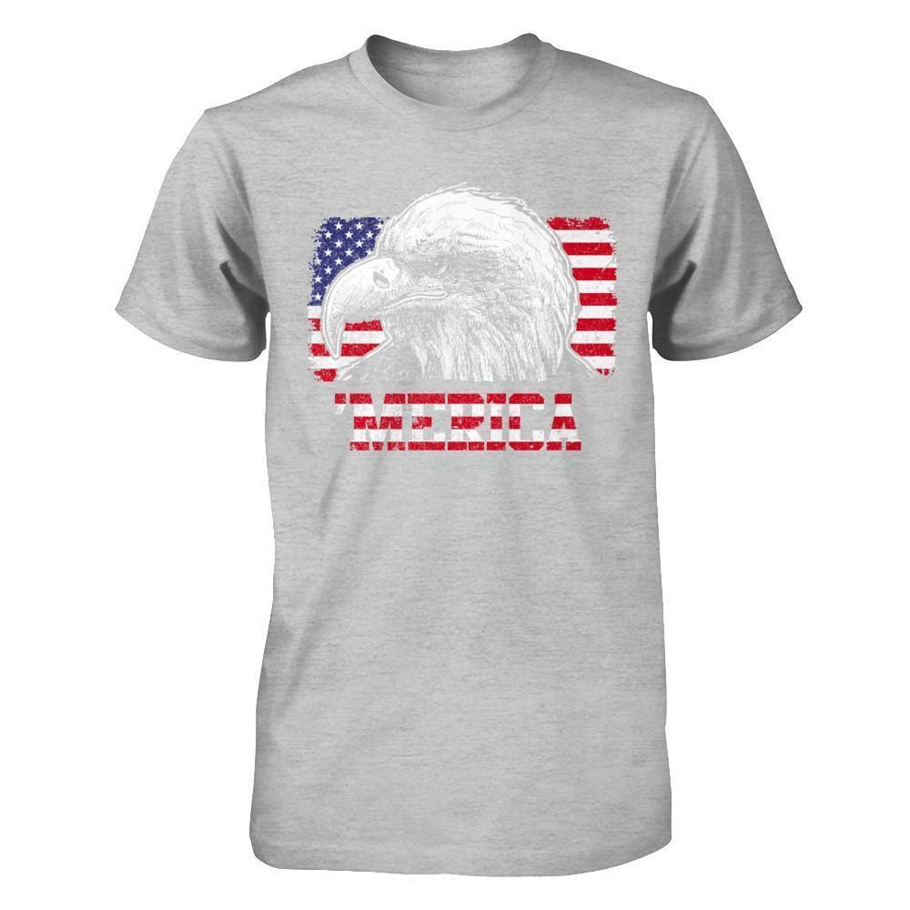 Usa Pride Merica Mullet Eagle 4Th Of July-T-Shirt & Hoodie-Premium T-Shirt-Heather Gray