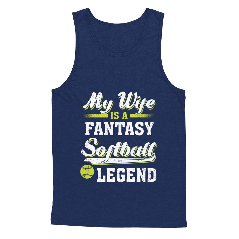 My Wife Is A Fantasy Softball Legend-T-Shirt & Hoodie-Unisex Tank-Navy