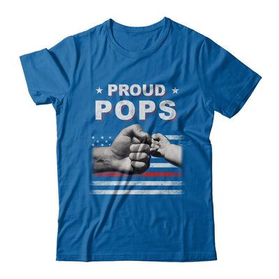Proud Pops Fireman Firefighter Thin Red Line Flag Fathers Day-T-Shirt & Hoodie-Classic T-Shirt-Royal
