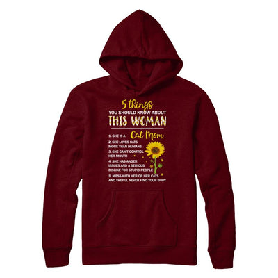 5 Things You Should Know About This Woman Cat Mom-T-Shirt & Hoodie-Pullover Hoodie-Maroon